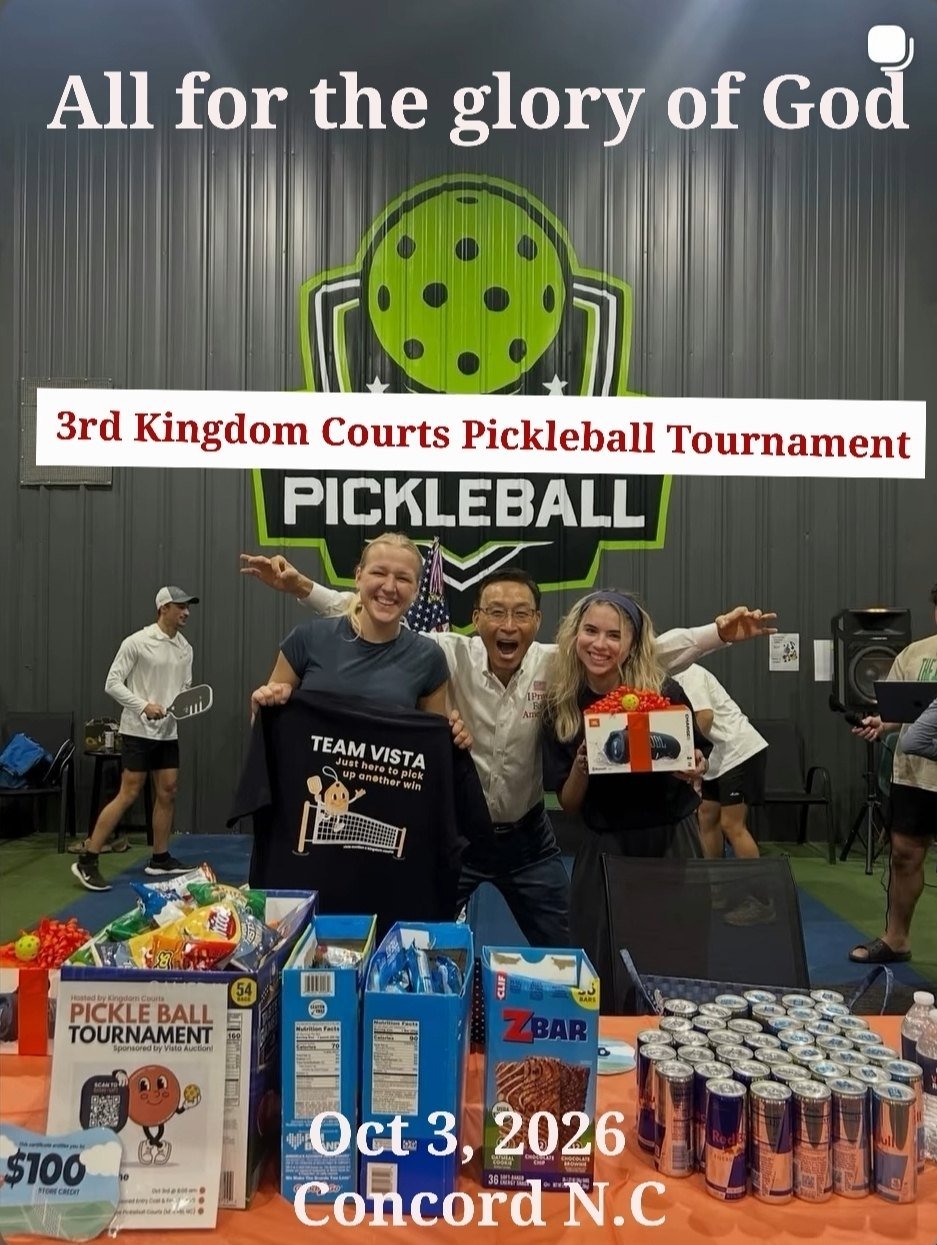 Players and sponsors at the 3rd Kingdom Courts Pickleball Tournament in Concord, North Carolina, October 3, 2026